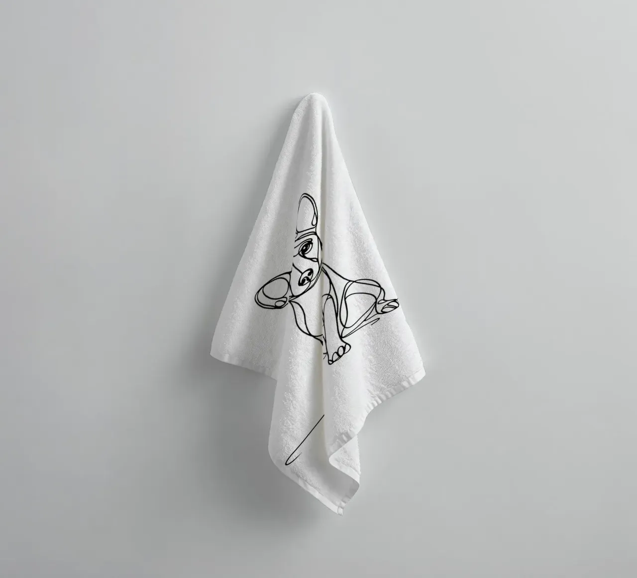 Basenji Dog Line Art Drawing towel by WijdevenDesign