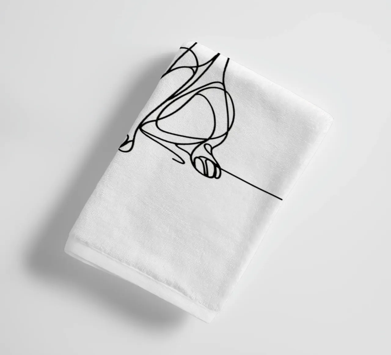 Basenji Dog Line Art Drawing towel by WijdevenDesign