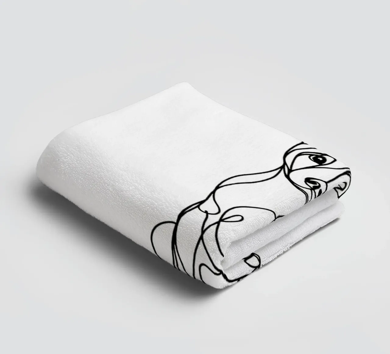 Basenji Dog Line Art Drawing towel by WijdevenDesign