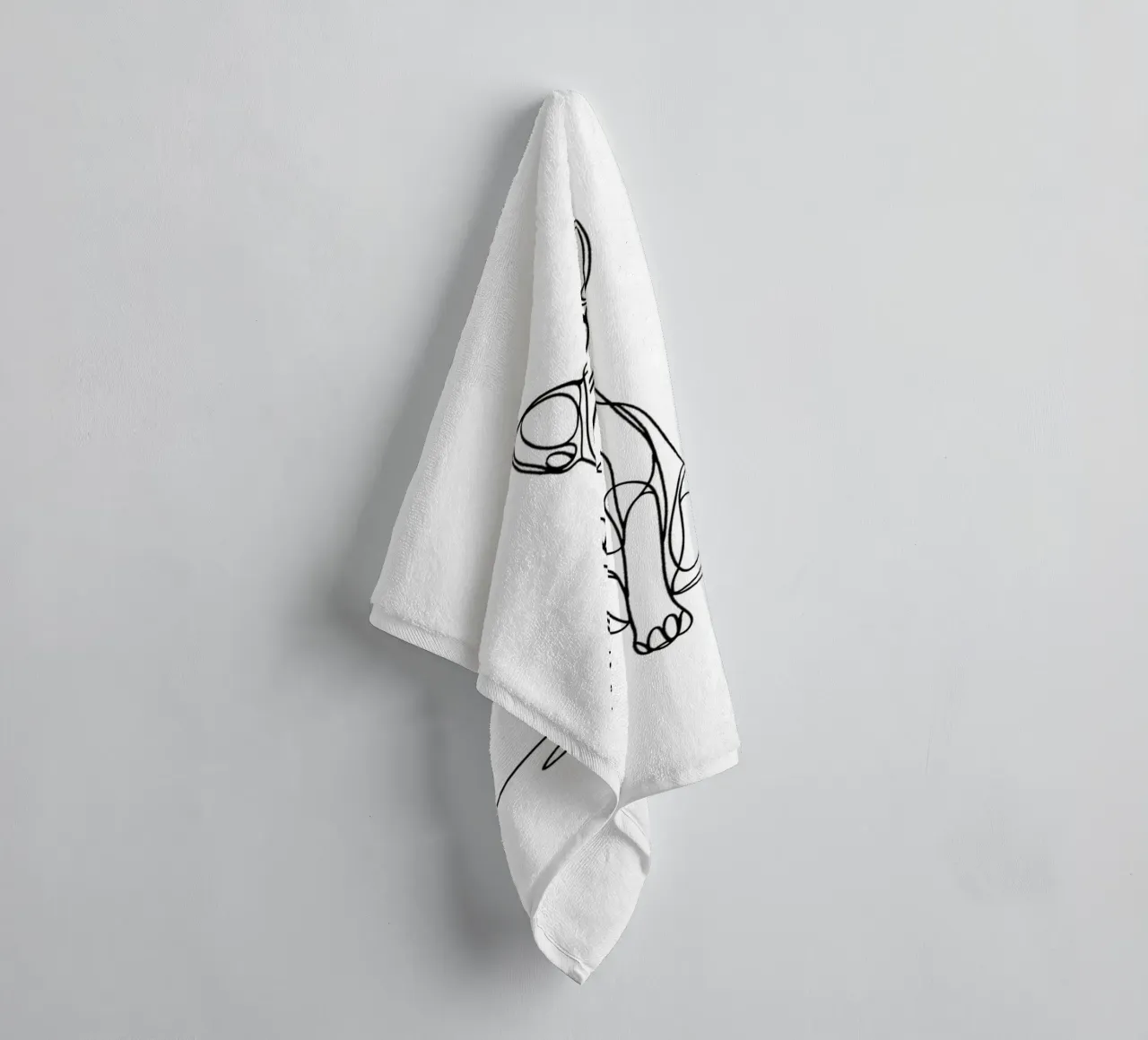 Basenji Dog Line Art Drawing towel by WijdevenDesign