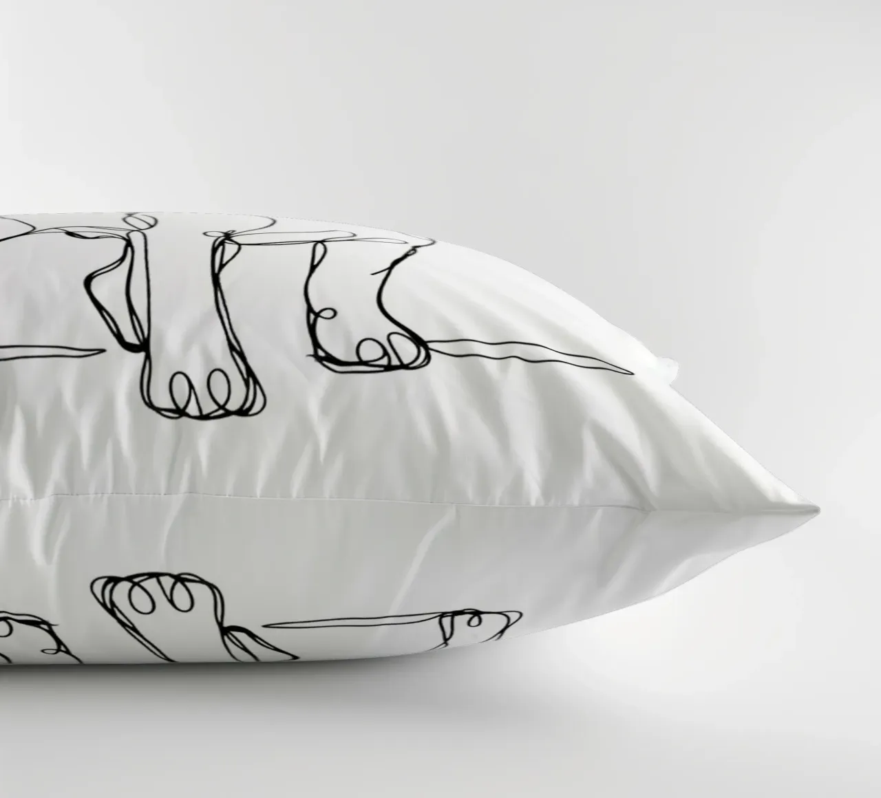 Disegno artistico lineare del cane beagle cuscino da WijdevenDesign