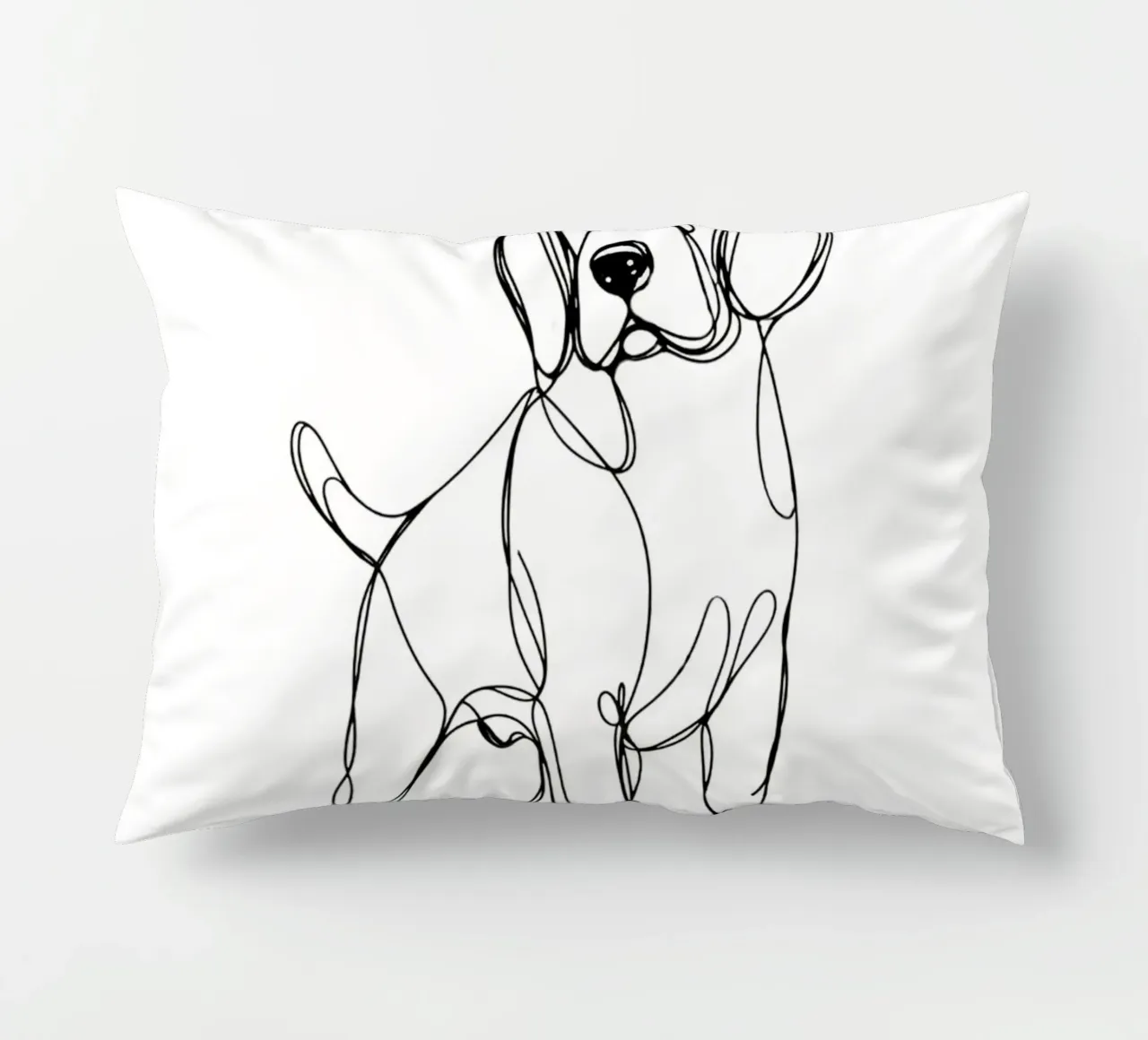 Disegno artistico lineare del cane beagle cuscino da WijdevenDesign