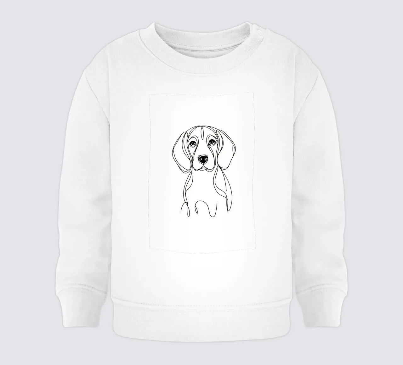 Disegno artistico lineare del cane beagle felpa neonato da WijdevenDesign