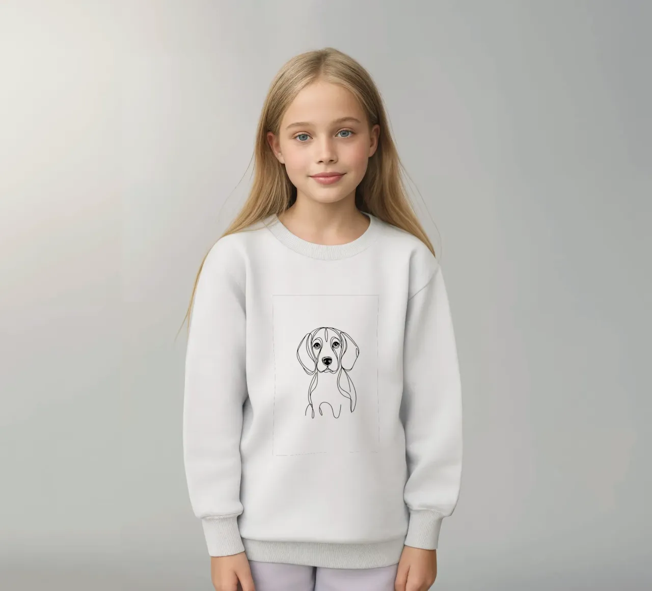 Disegno artistico lineare del cane beagle felpa bambino da WijdevenDesign
