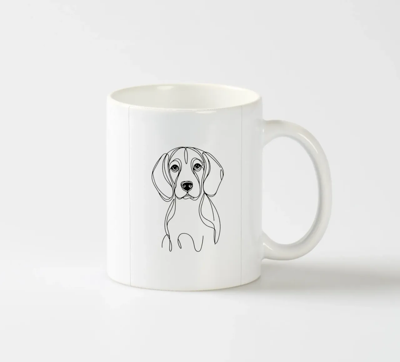 Disegno artistico lineare del cane beagle tazza in ceramica da WijdevenDesign