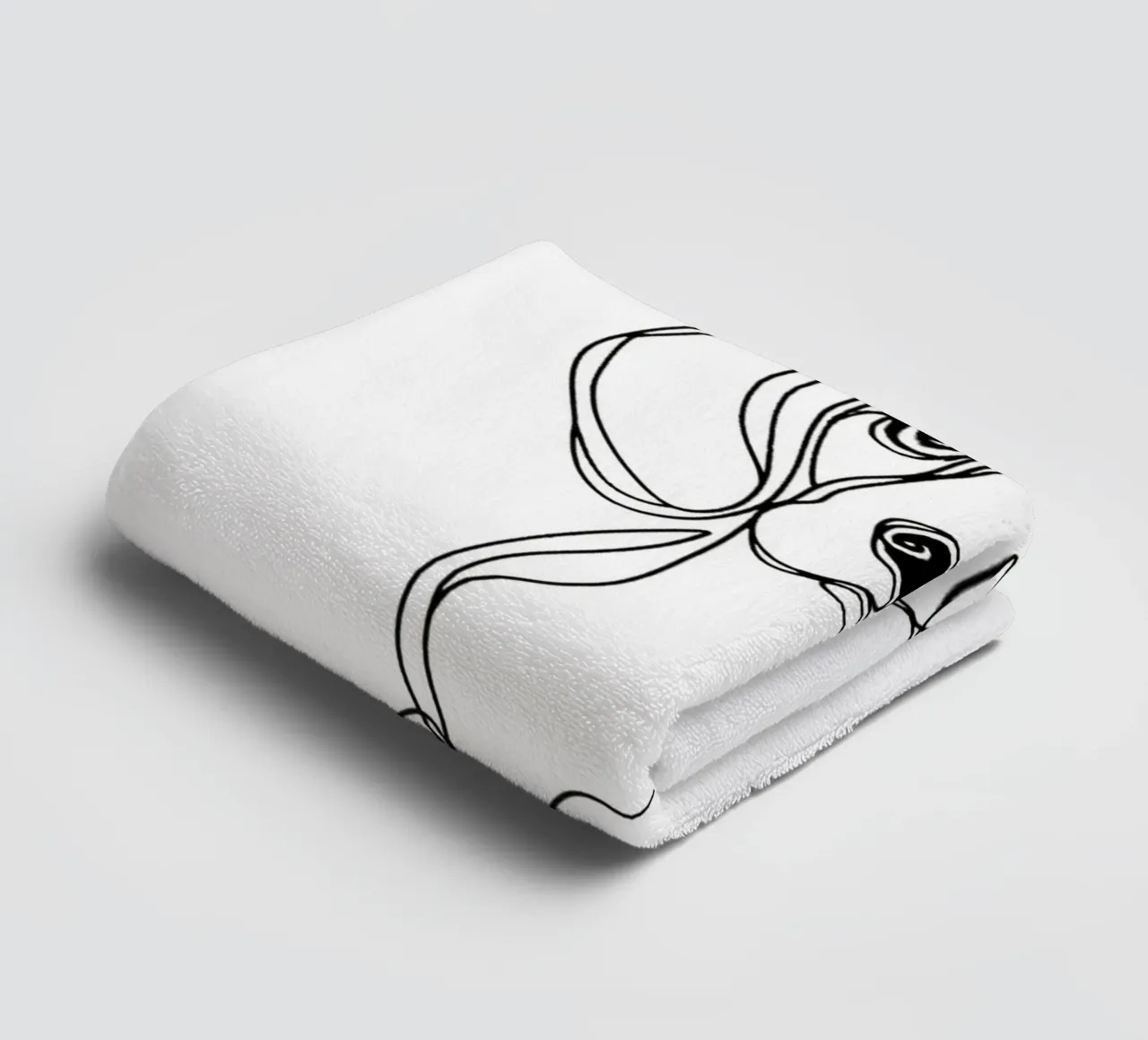 Disegno artistico lineare del cane beagle asciugamano da bagno da WijdevenDesign