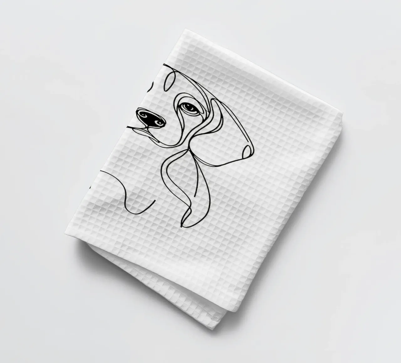 Beagle Dog Line Art Drawing torchon de WijdevenDesign