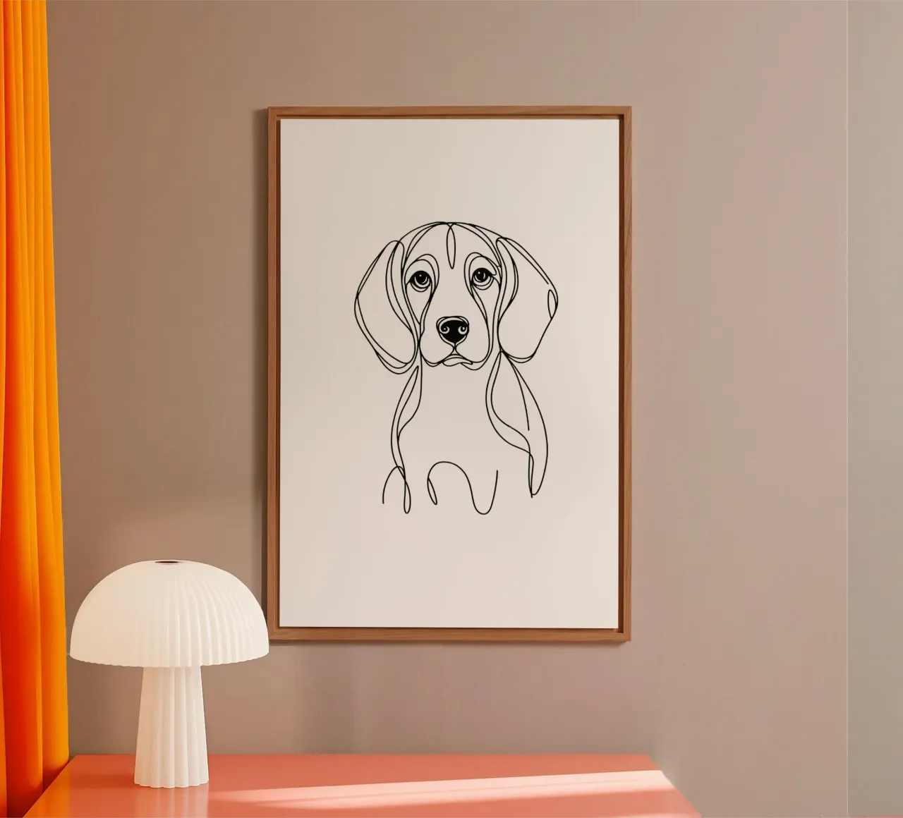 Beagle Dog Line Art Drawing forex plate by WijdevenDesign