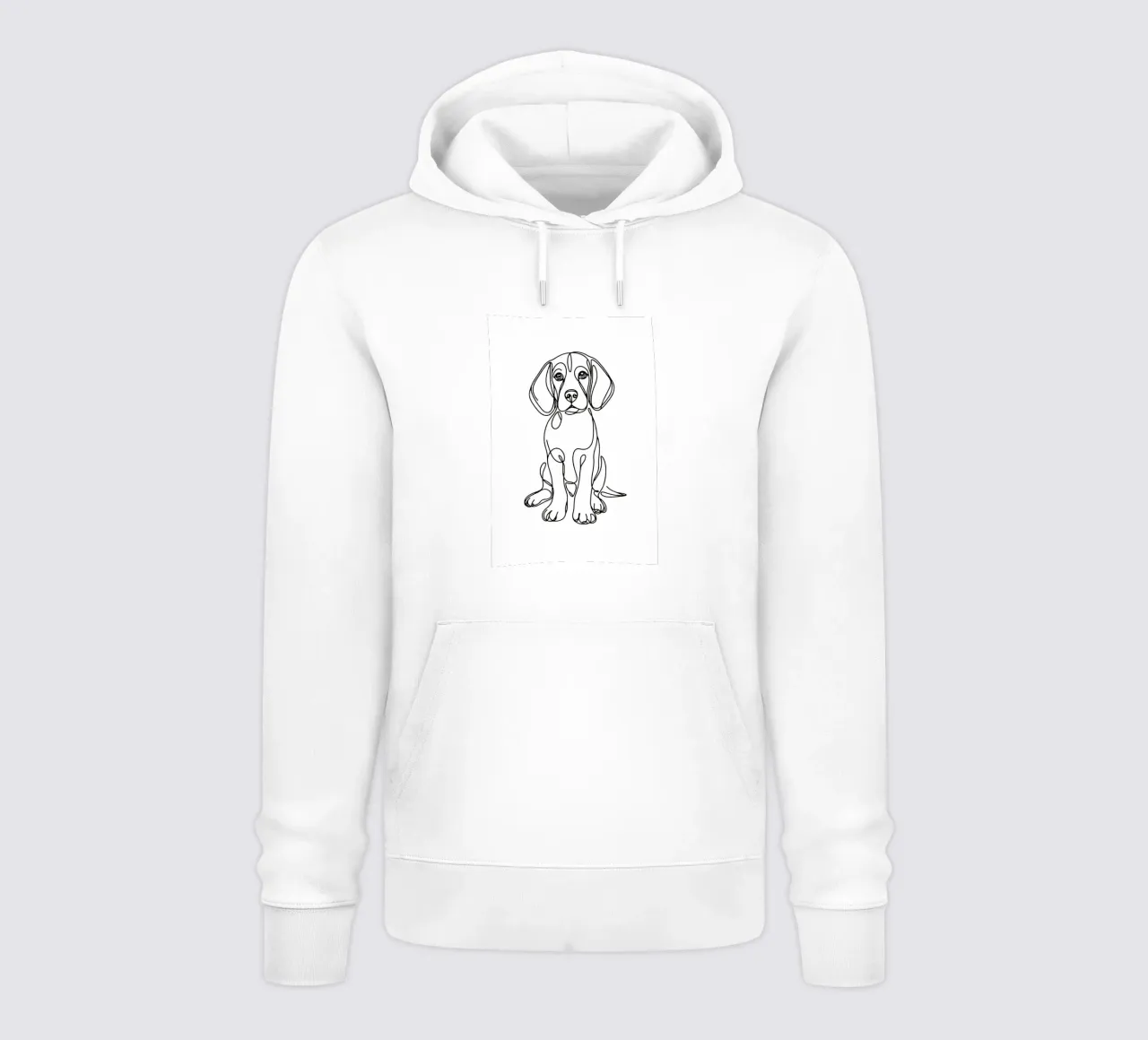 Disegno artistico lineare del cane beagle felpa con cappuccio da WijdevenDesign