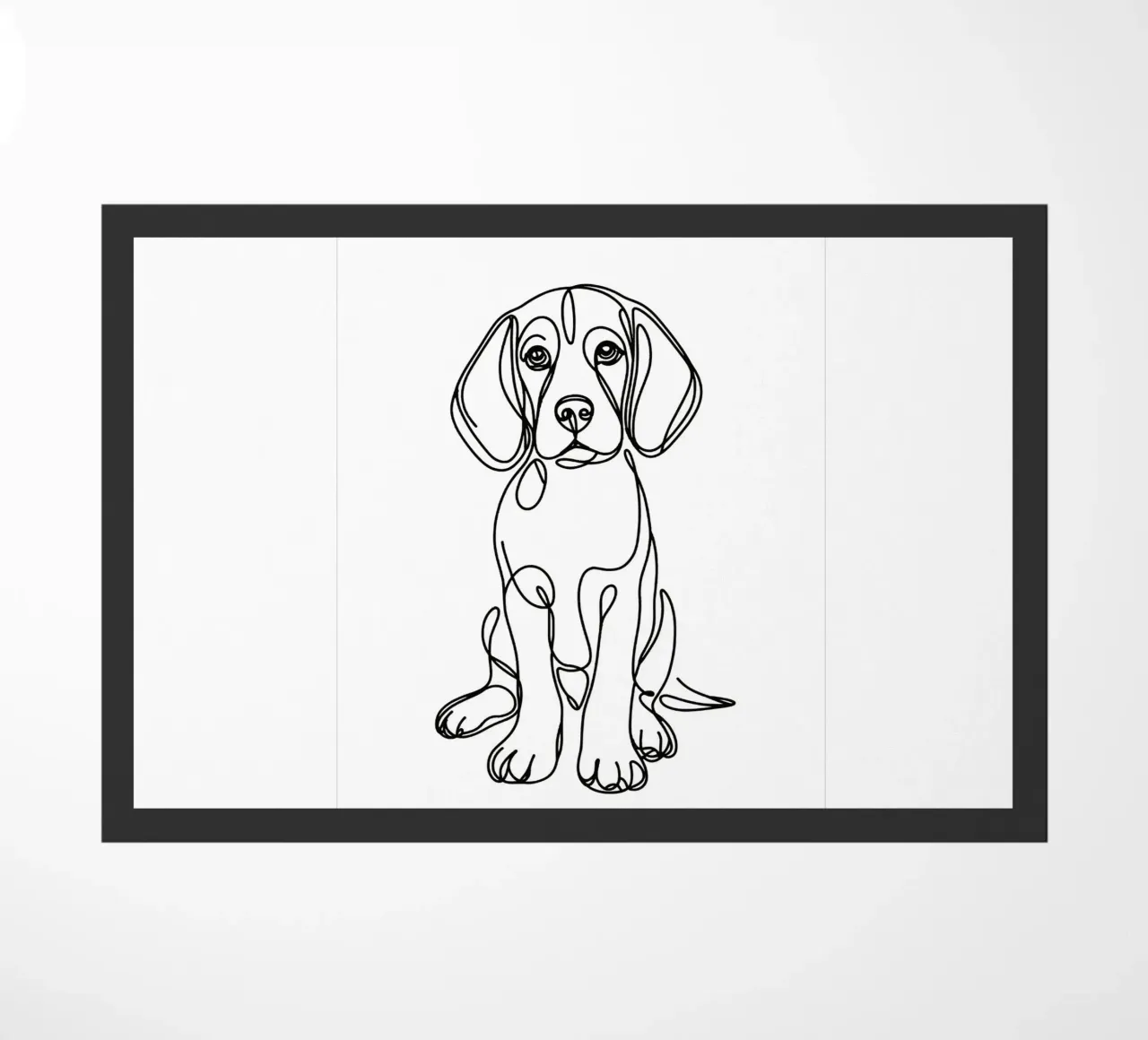 Disegno artistico lineare del cane beagle zerbino da WijdevenDesign