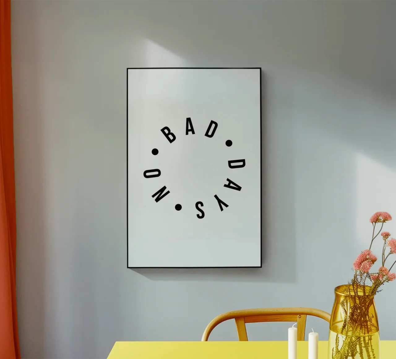 No Bad Days Typography Positive Quote plexiglass da Honeymoon Hotel