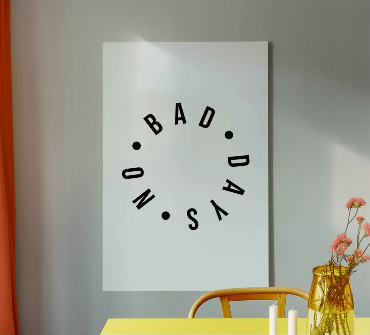 No Bad Days Typography Positive Quote tela con Cornice a cassetta da Honeymoon Hotel