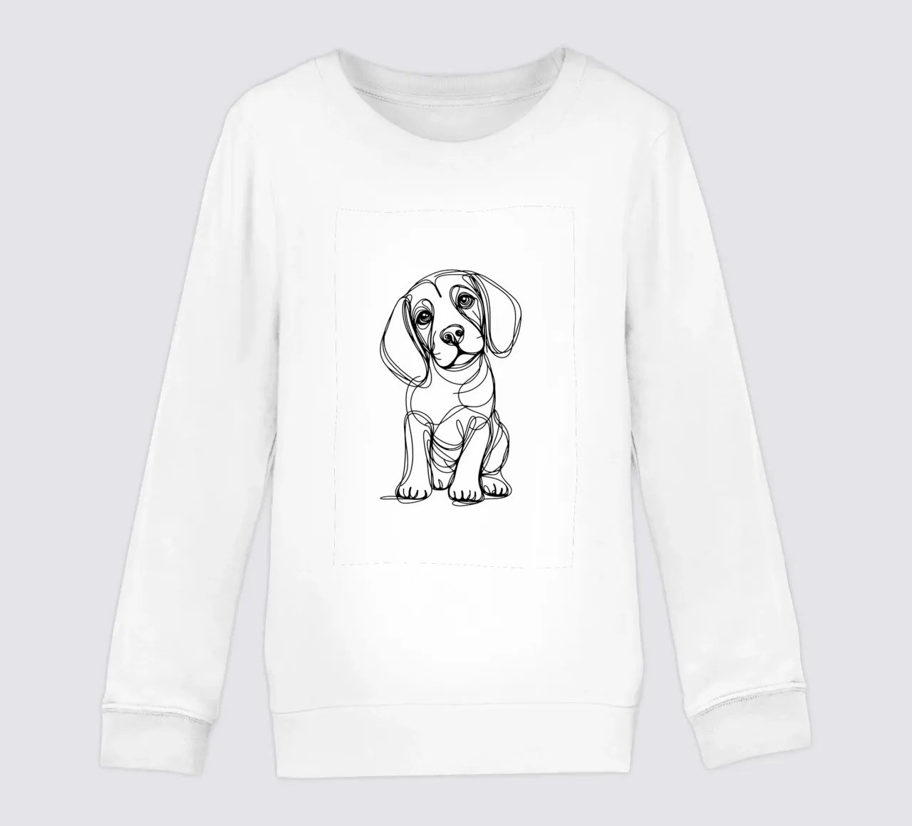 Dibujo lineal de perro Beagle sudadera para niño de WijdevenDesign