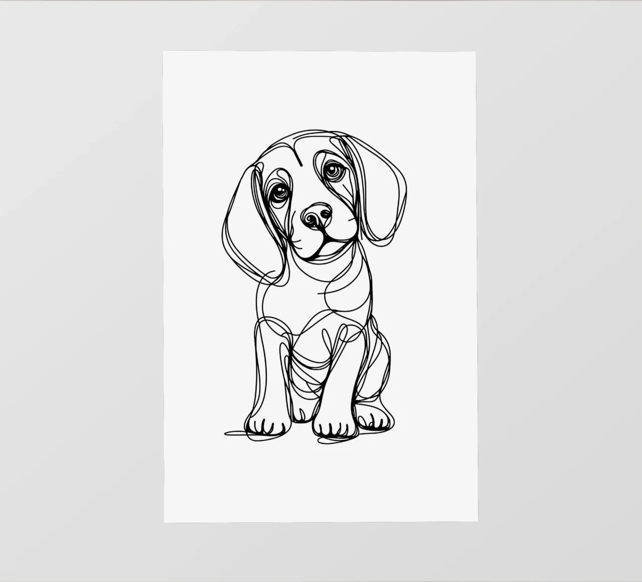 Disegno artistico lineare del cane beagle pellicola backlit da WijdevenDesign