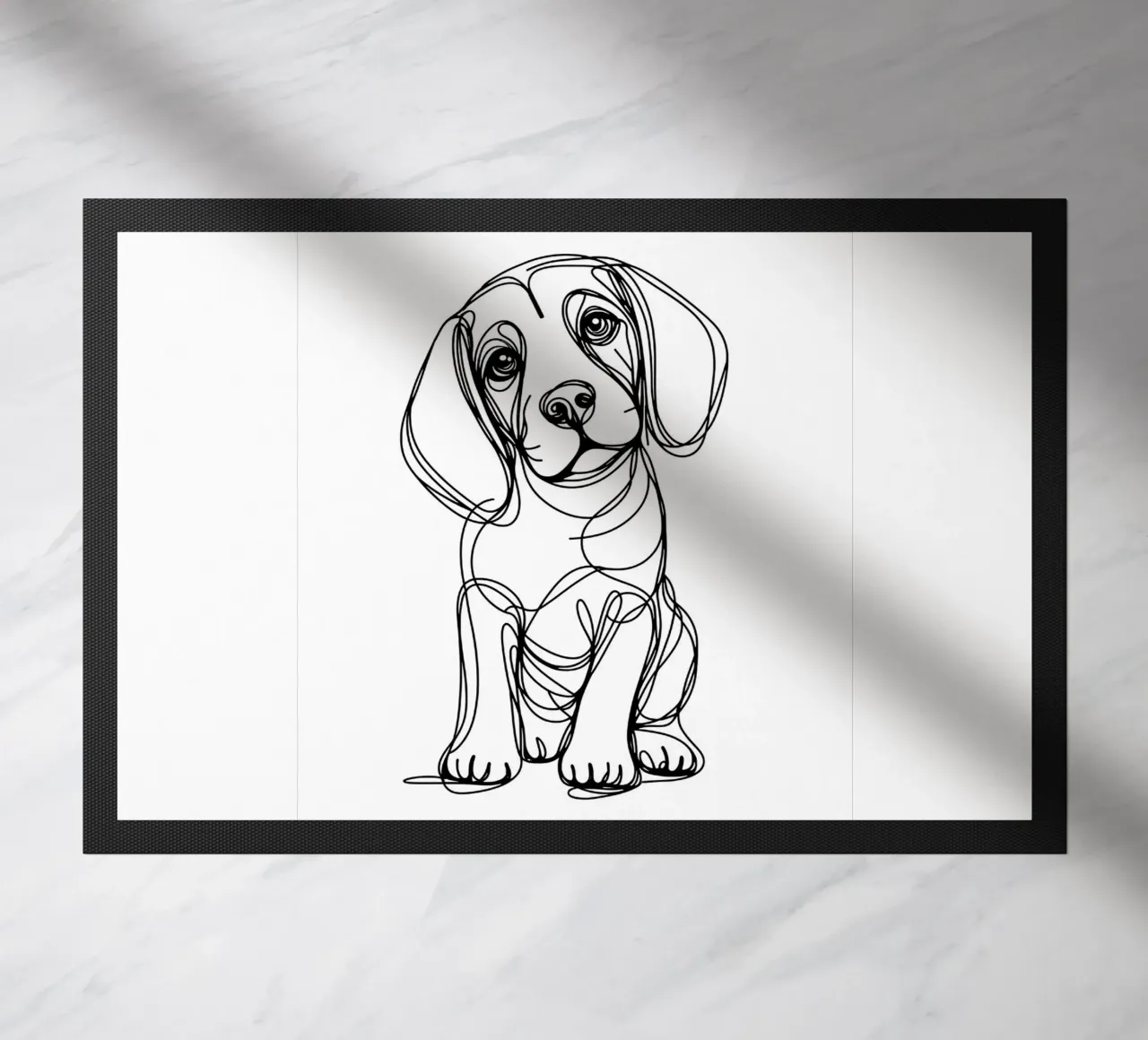 Disegno artistico lineare del cane beagle zerbino da WijdevenDesign