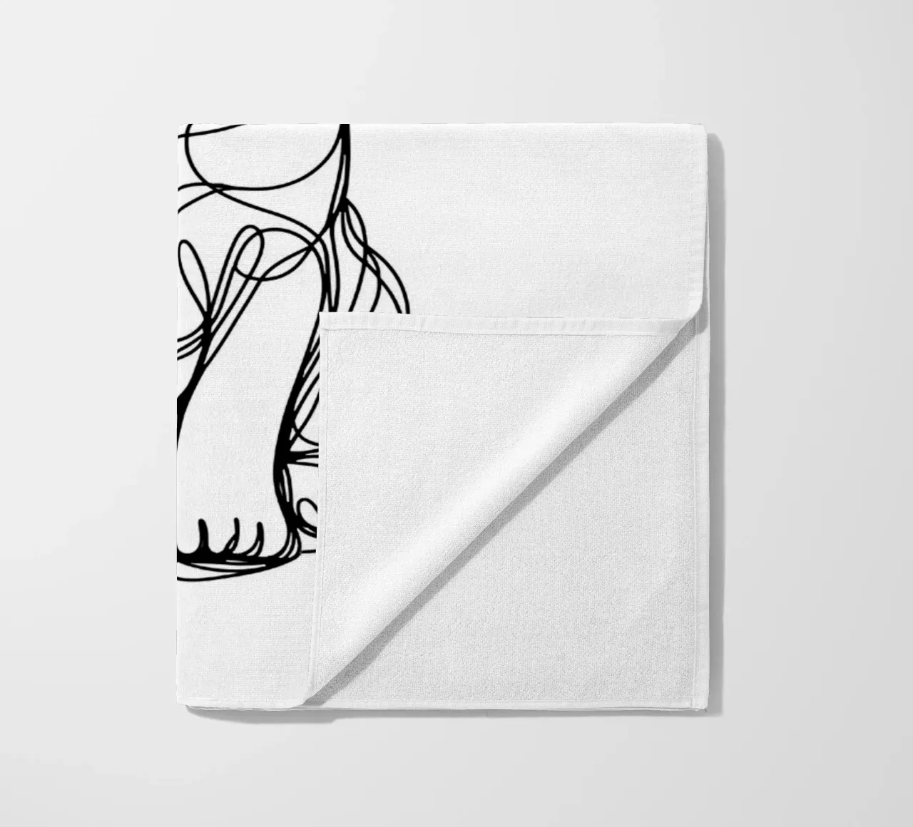 Disegno artistico lineare del cane beagle telo mare da WijdevenDesign