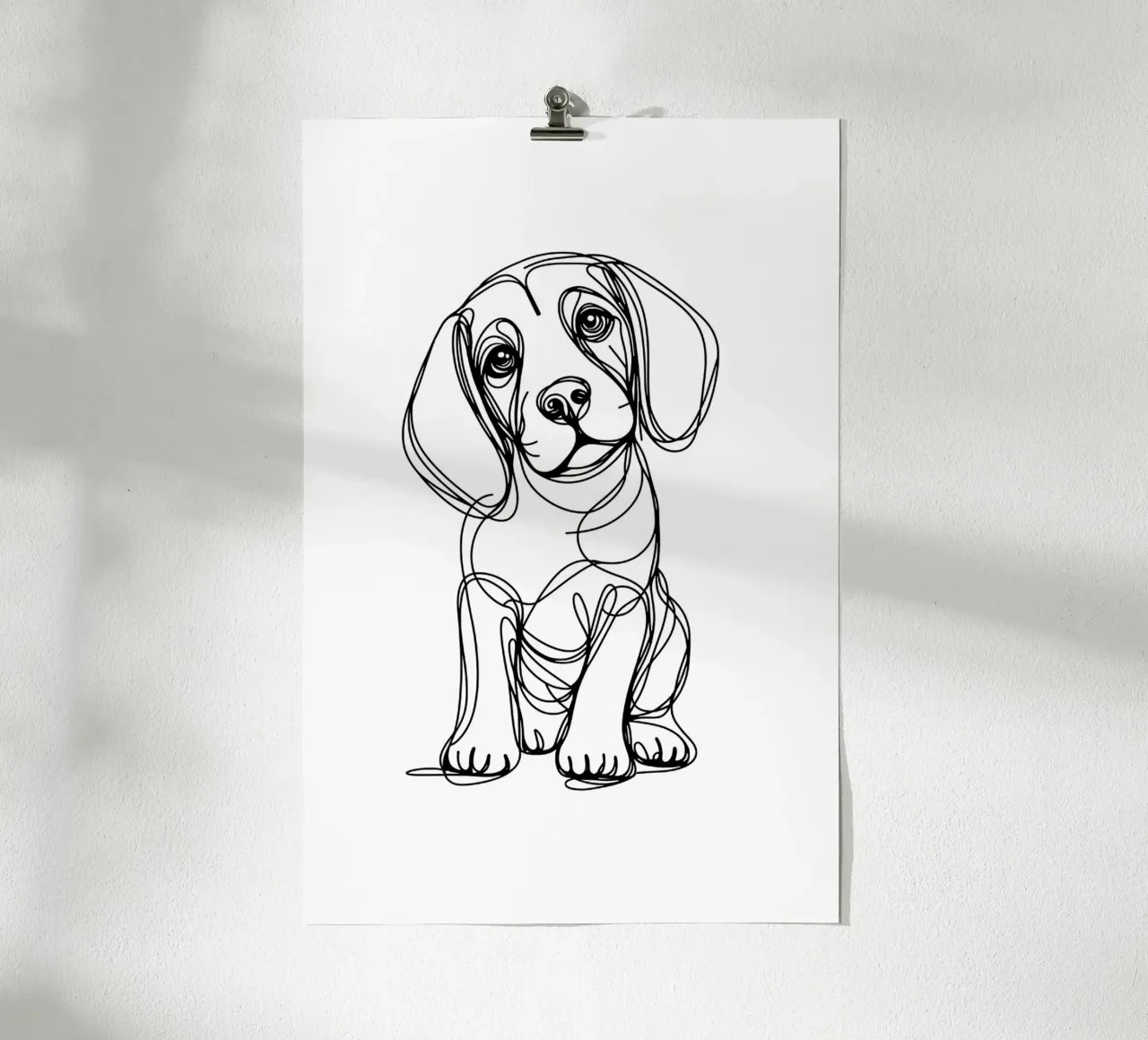 Beagle Hund Line Art Zeichnung Hahnemühle von WijdevenDesign