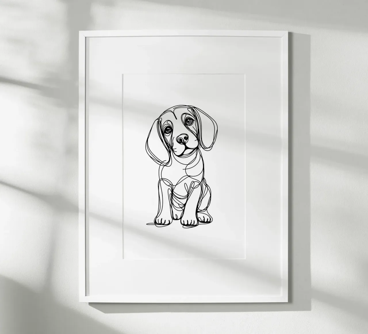 Beagle Hund Line Art Zeichnung Hahnemühle von WijdevenDesign