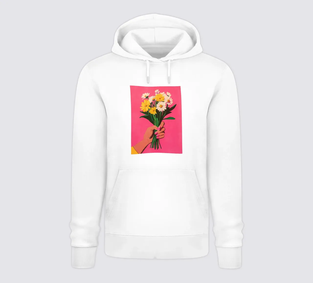 Unghie e fiori rosa felpa con cappuccio da Carinaprint