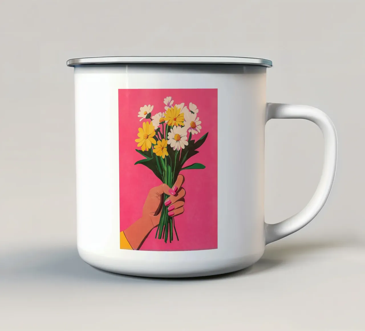 Unghie e fiori rosa tazza in smalto da Carinaprint