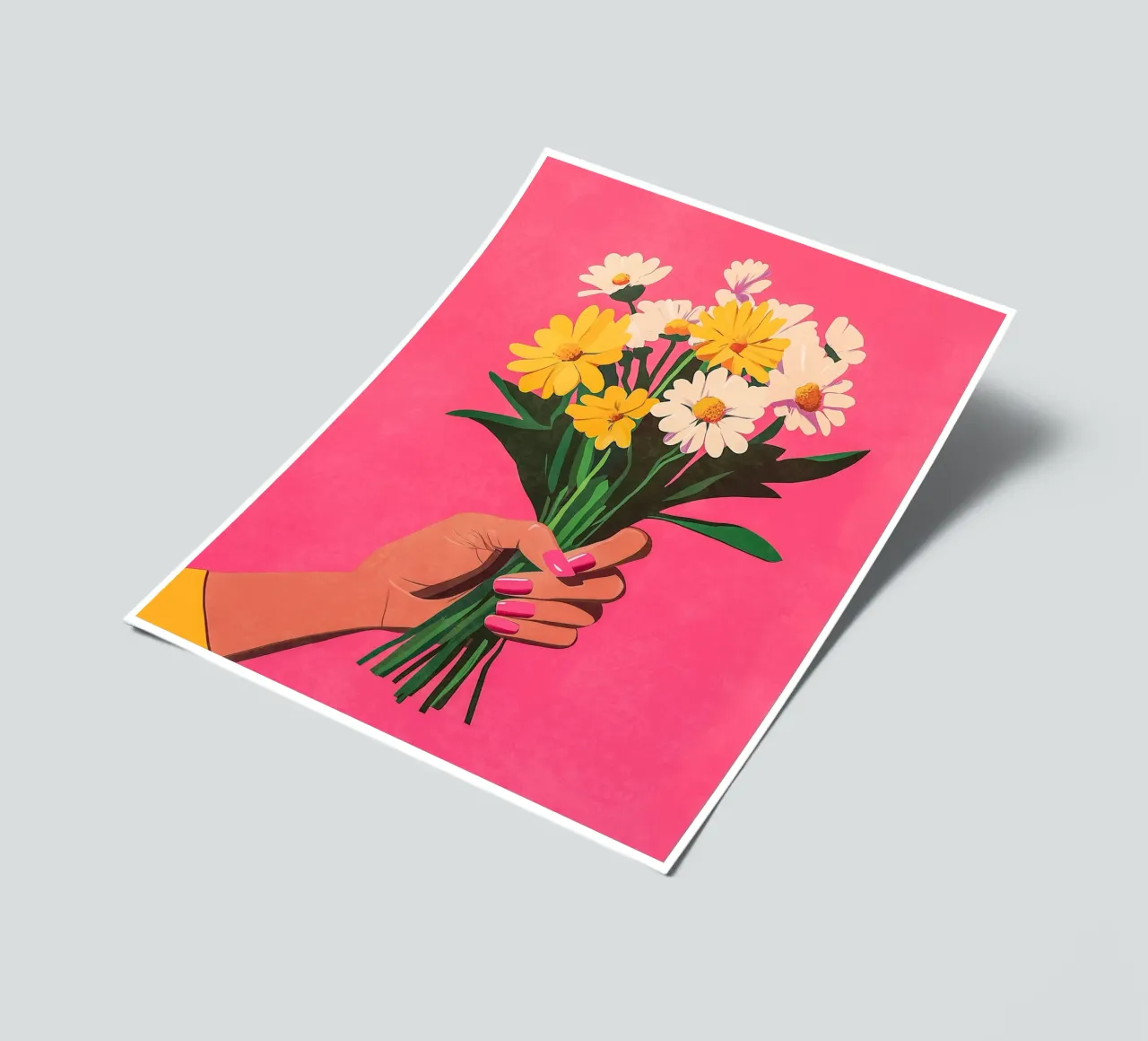 Ongles roses & fleurs planche autocollant de Carinaprint