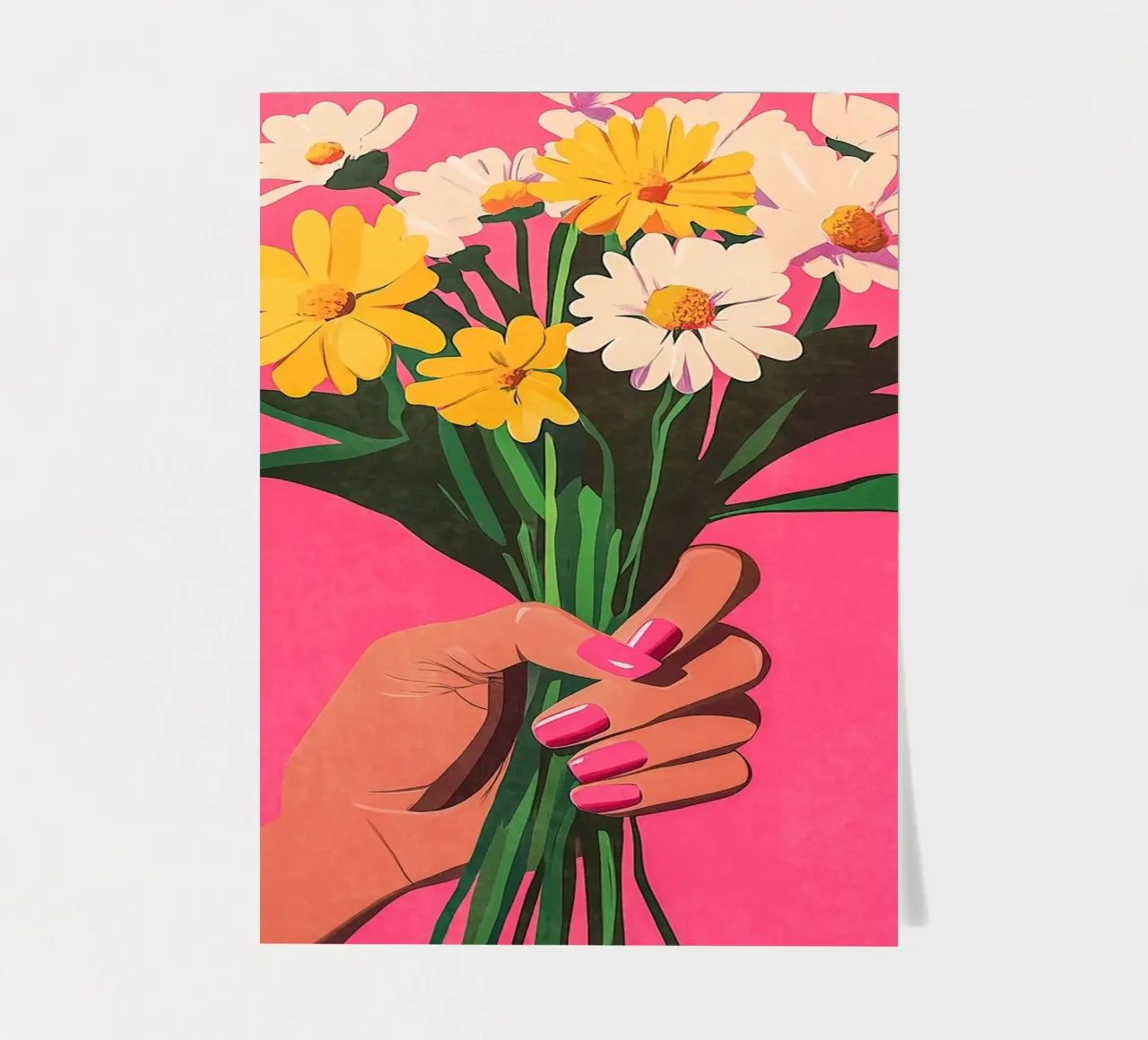 Ongles roses & fleurs planche autocollant de Carinaprint