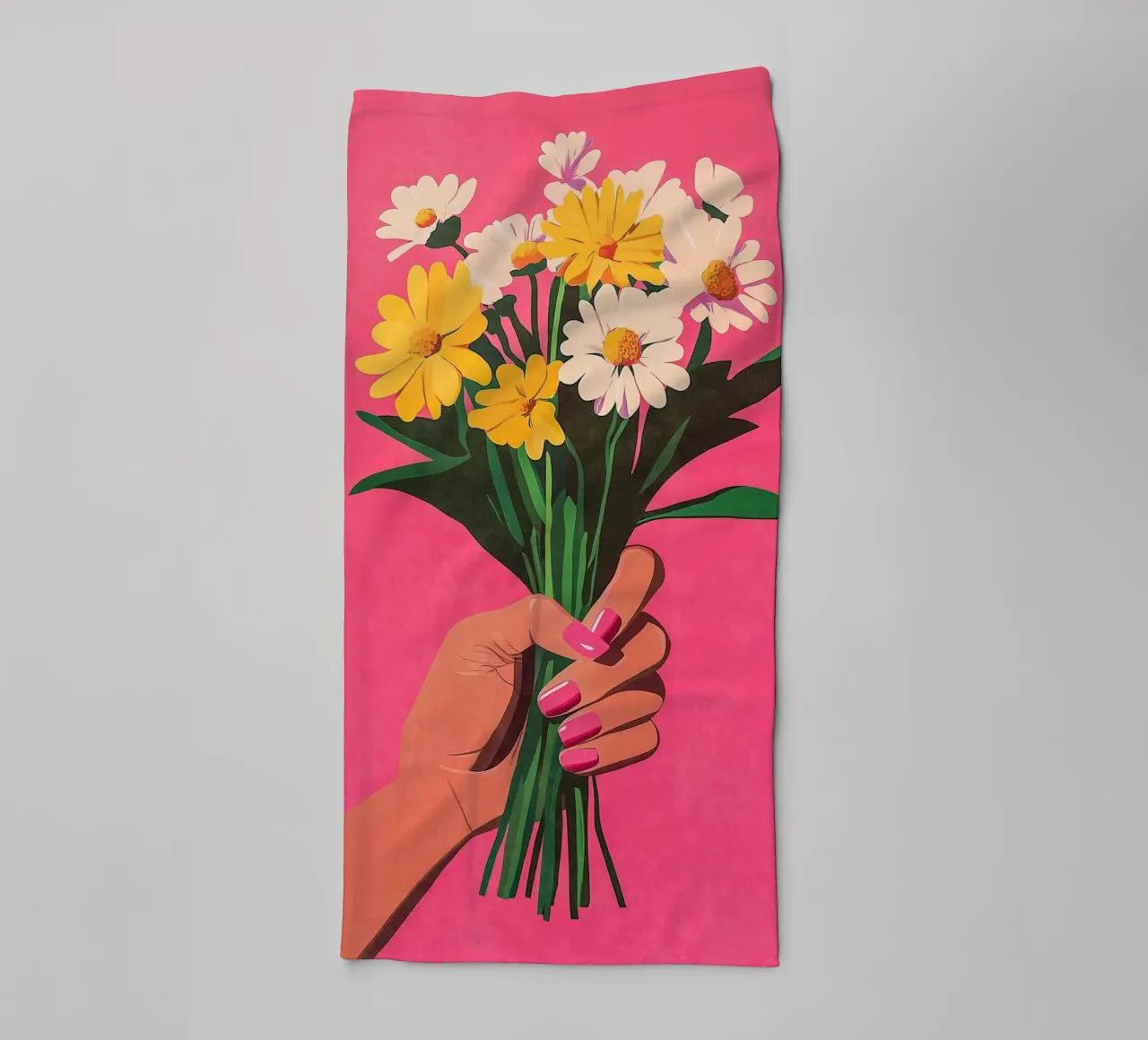 Unghie e fiori rosa asciugamano da bagno da Carinaprint
