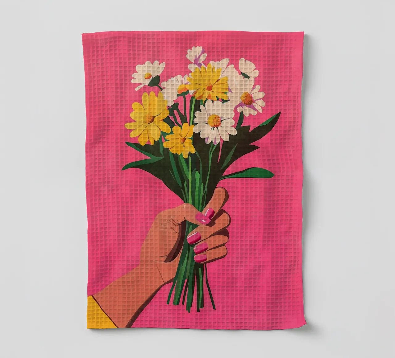 Unghie e fiori rosa canovaccio da cucina da Carinaprint