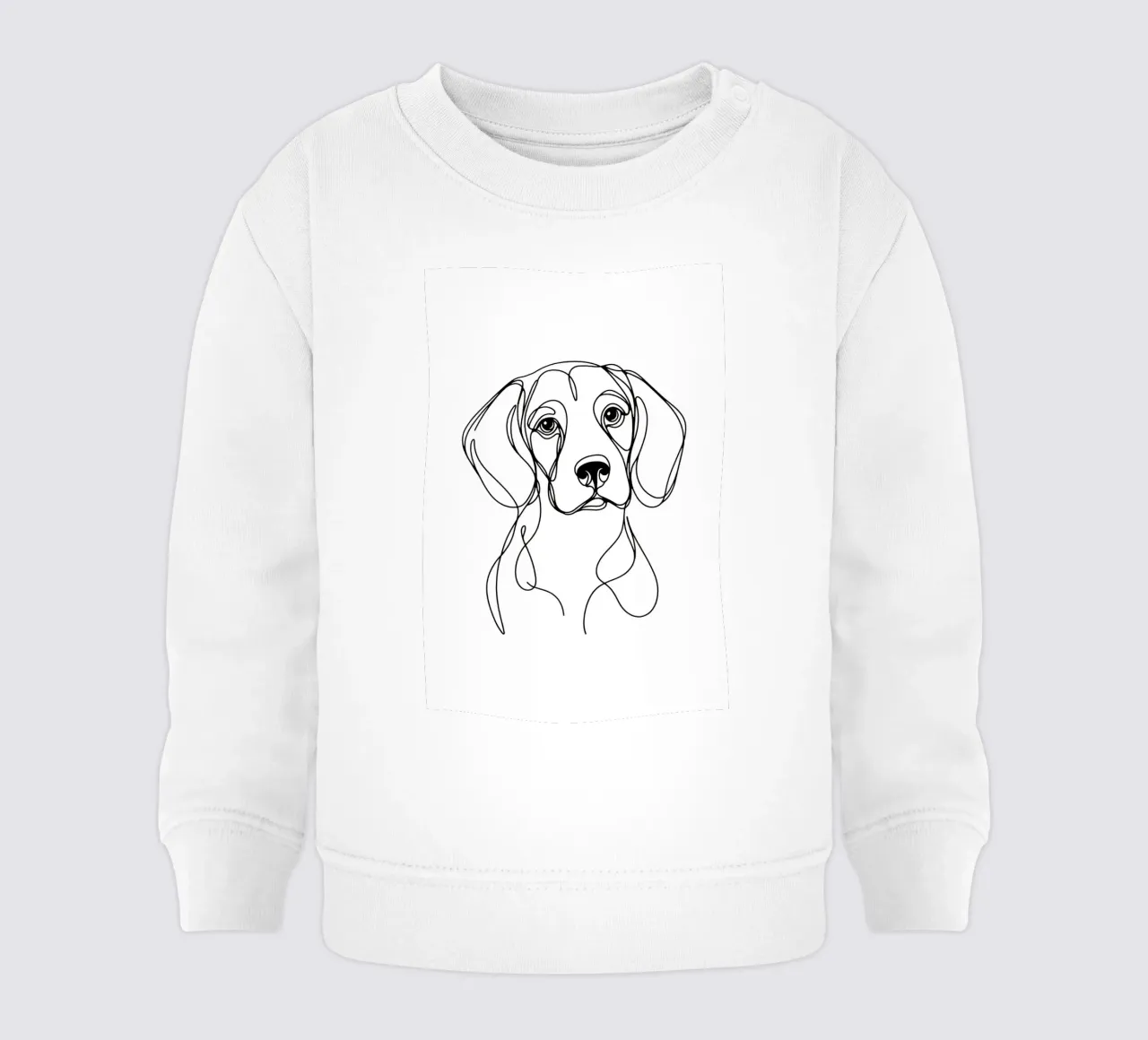 Beagle Dog Line Art Drawing baby sweatshirt by WijdevenDesign