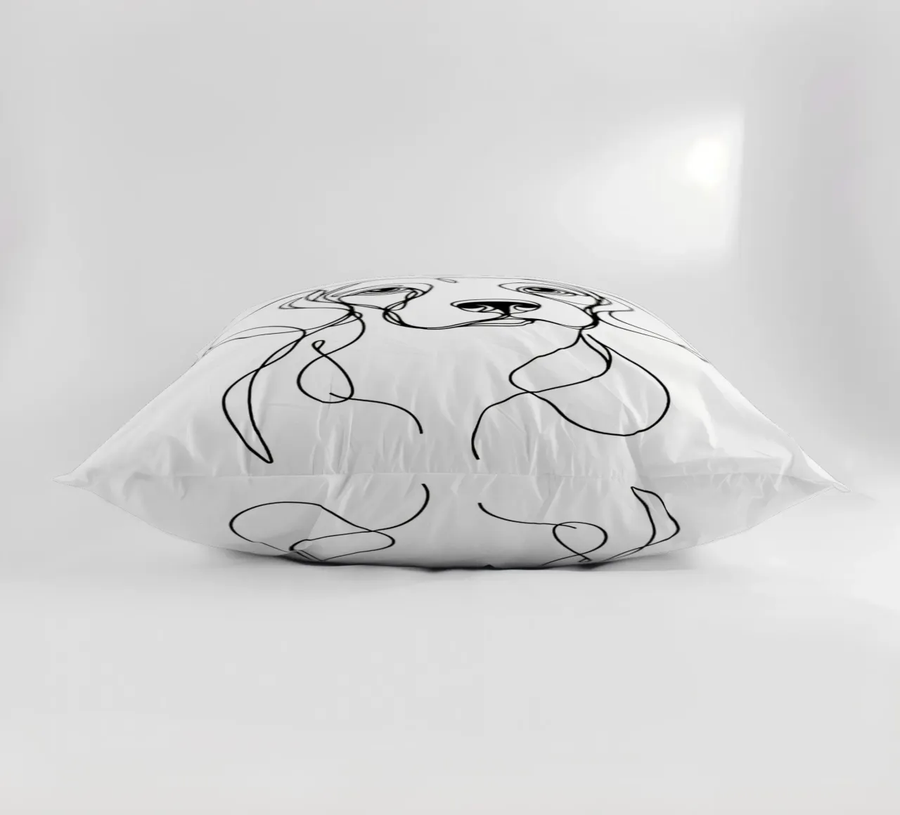 Beagle Dog Line Art Drawing decorative cushion by WijdevenDesign