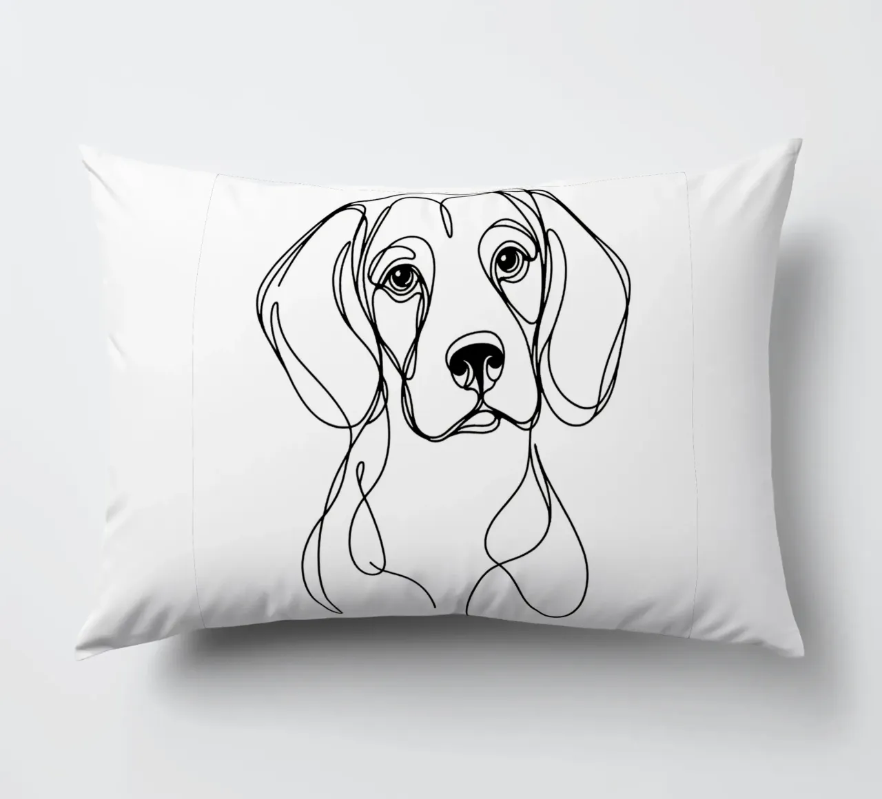 Beagle Dog Line Art Drawing decorative cushion by WijdevenDesign