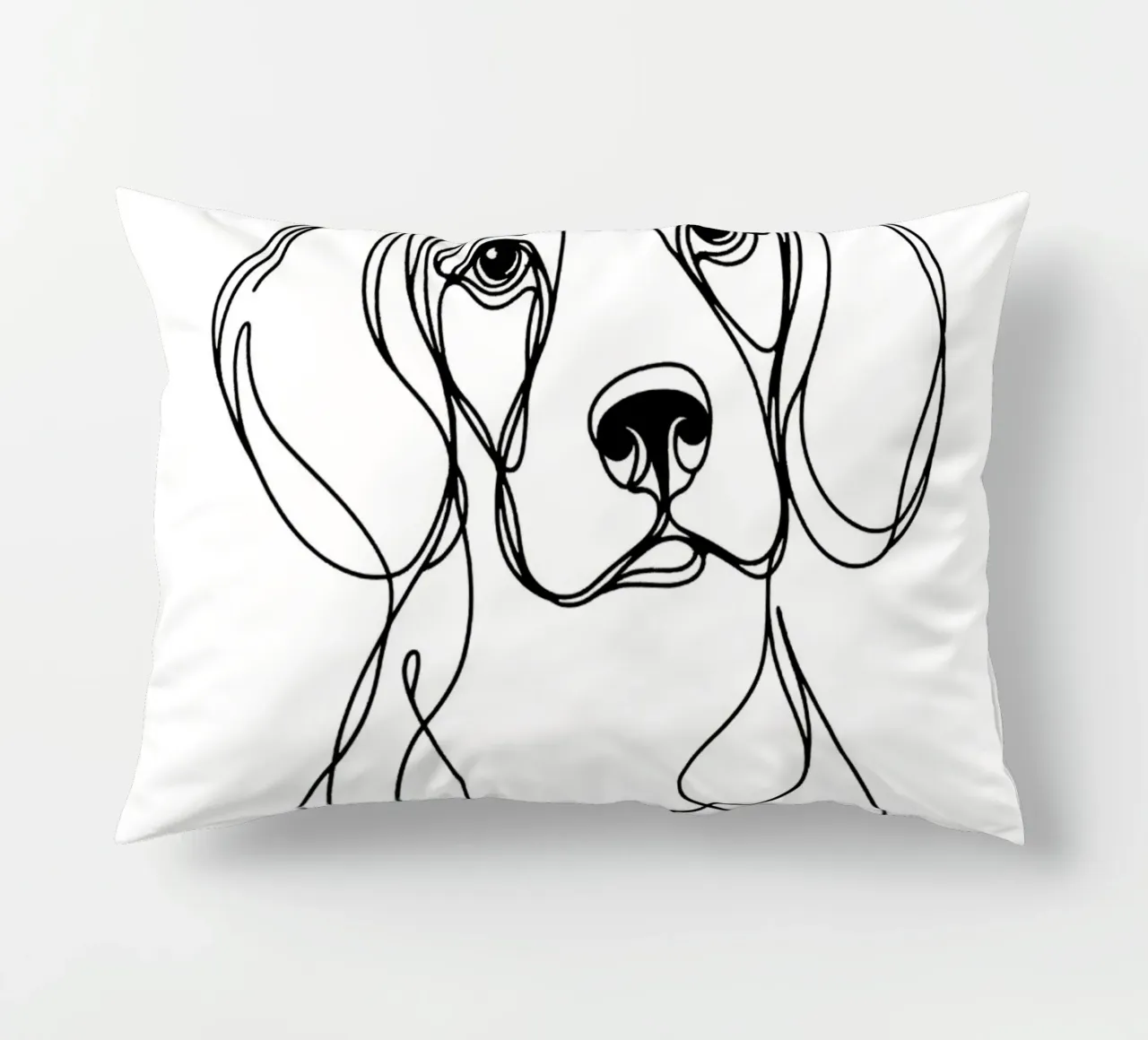 Beagle Dog Line Art Drawing decorative cushion by WijdevenDesign
