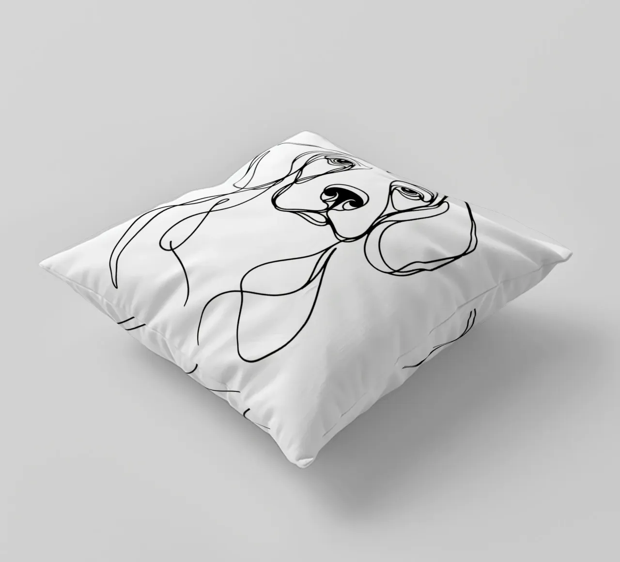Beagle Dog Line Art Drawing decorative cushion by WijdevenDesign