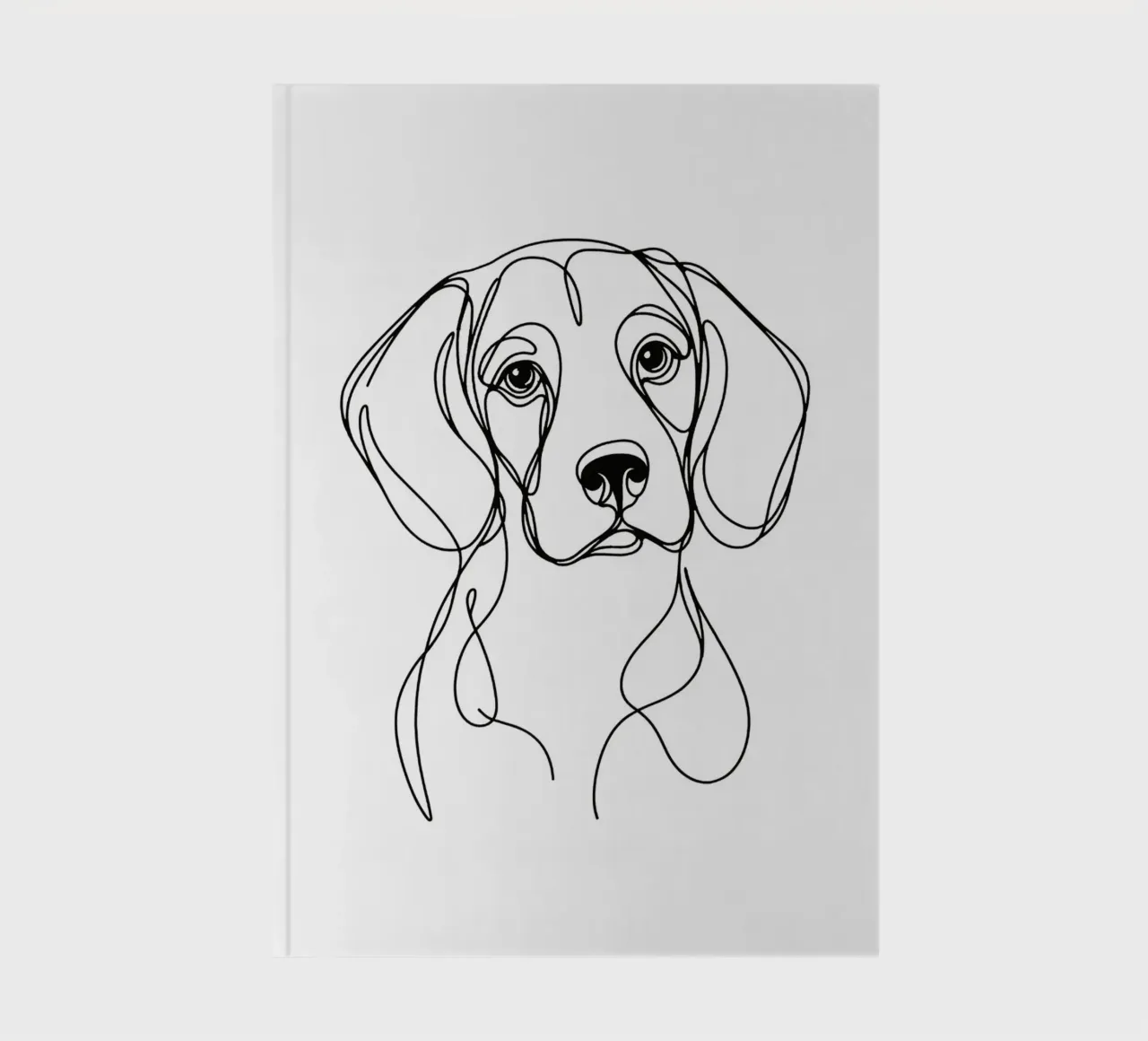Beagle Dog Line Art Drawing notebook by WijdevenDesign