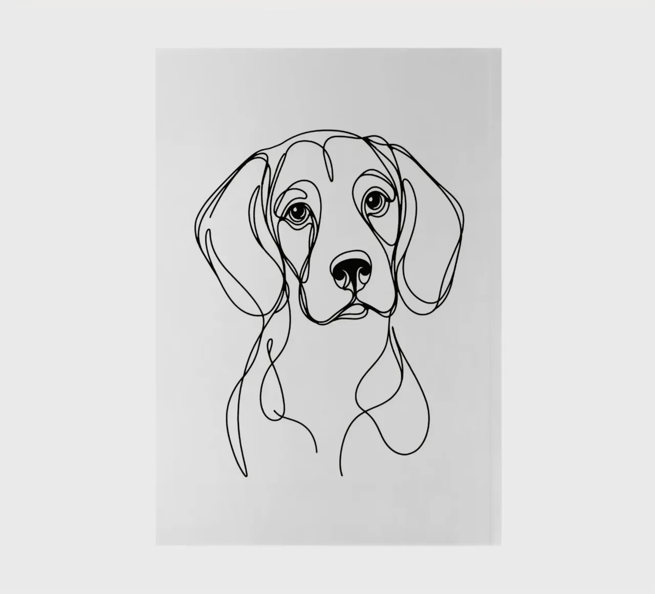 Beagle Dog Line Art Drawing notebook by WijdevenDesign