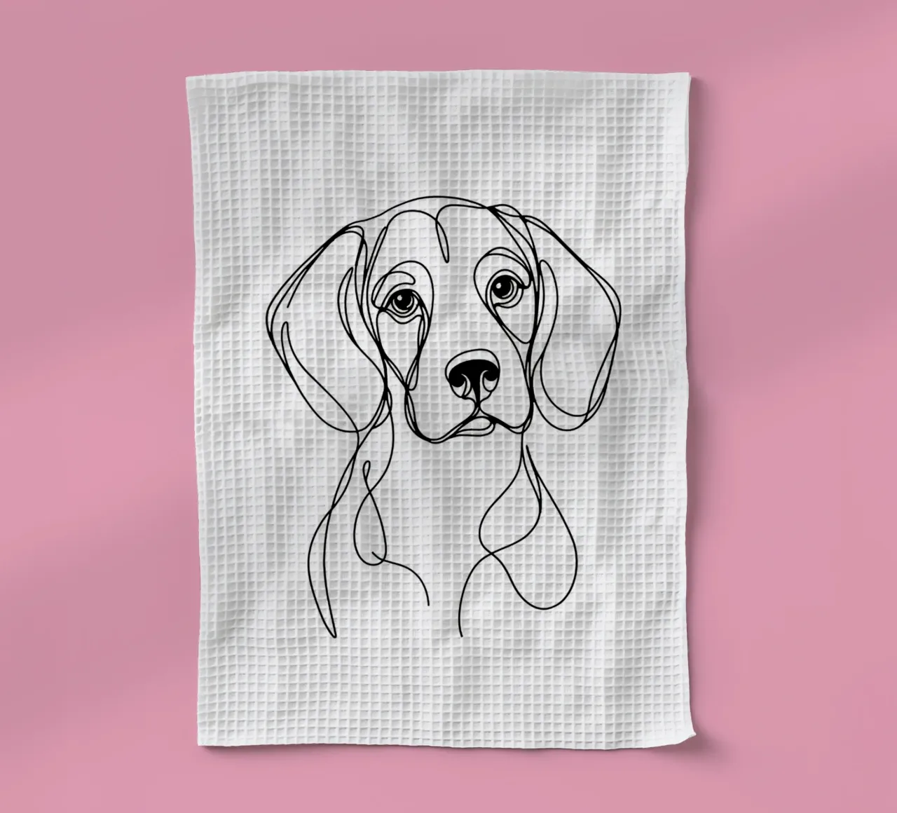 Beagle Dog Line Art Drawing torchon de WijdevenDesign