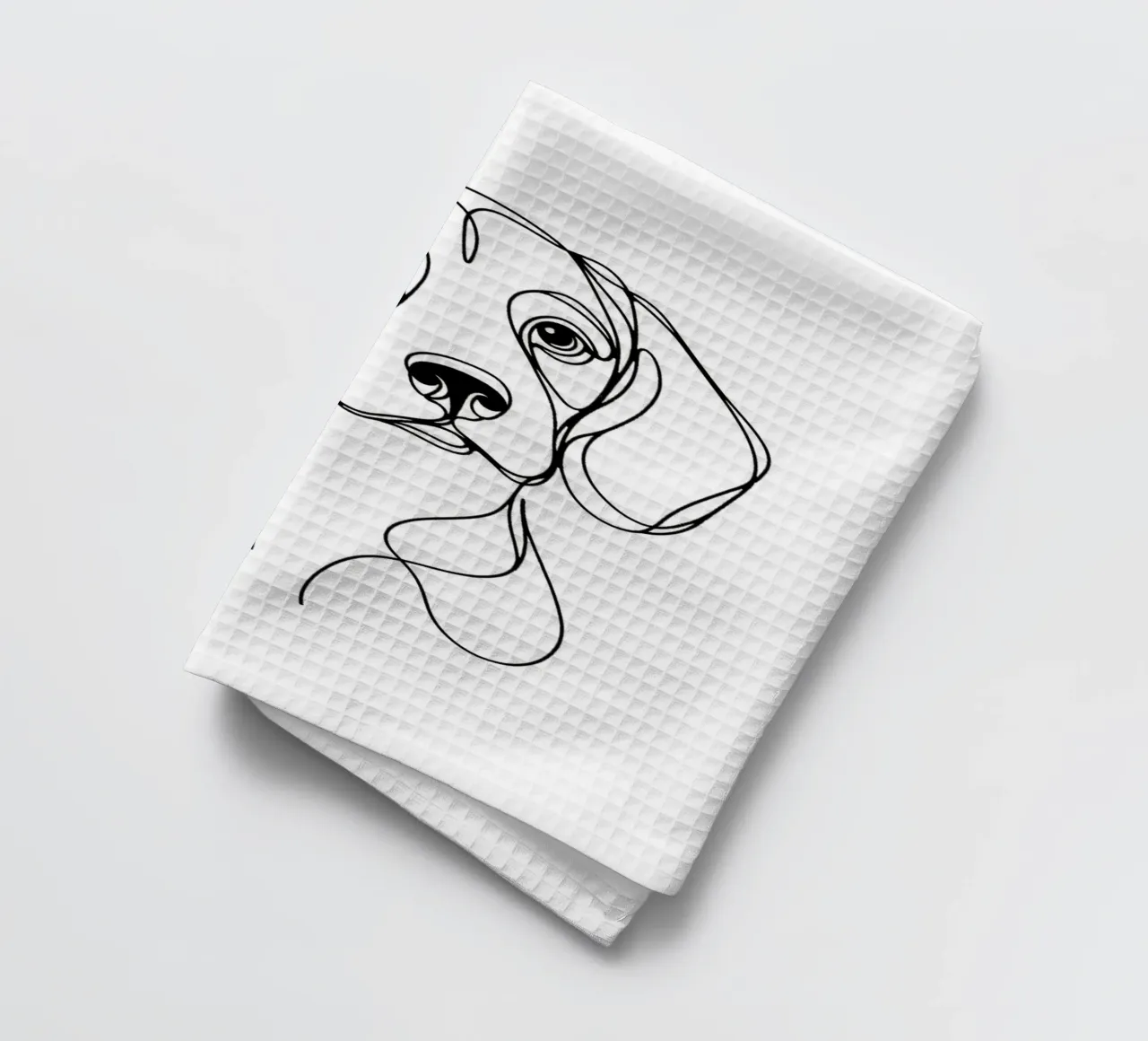 Beagle Dog Line Art Drawing torchon de WijdevenDesign