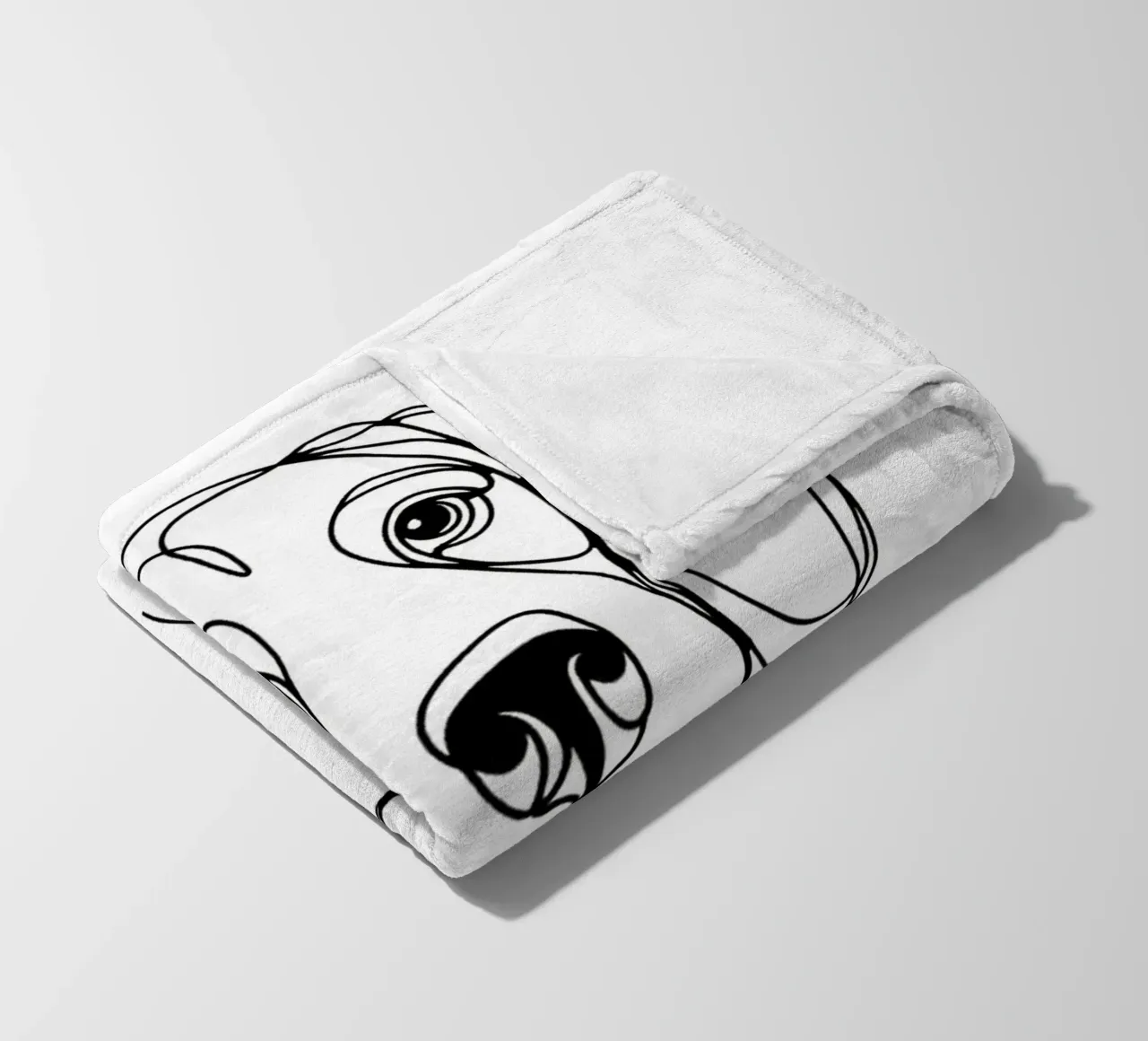 Disegno artistico lineare del cane beagle coperta in pile da WijdevenDesign