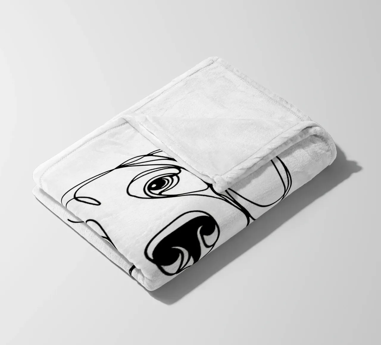 Disegno artistico lineare del cane beagle coperta in pile da WijdevenDesign
