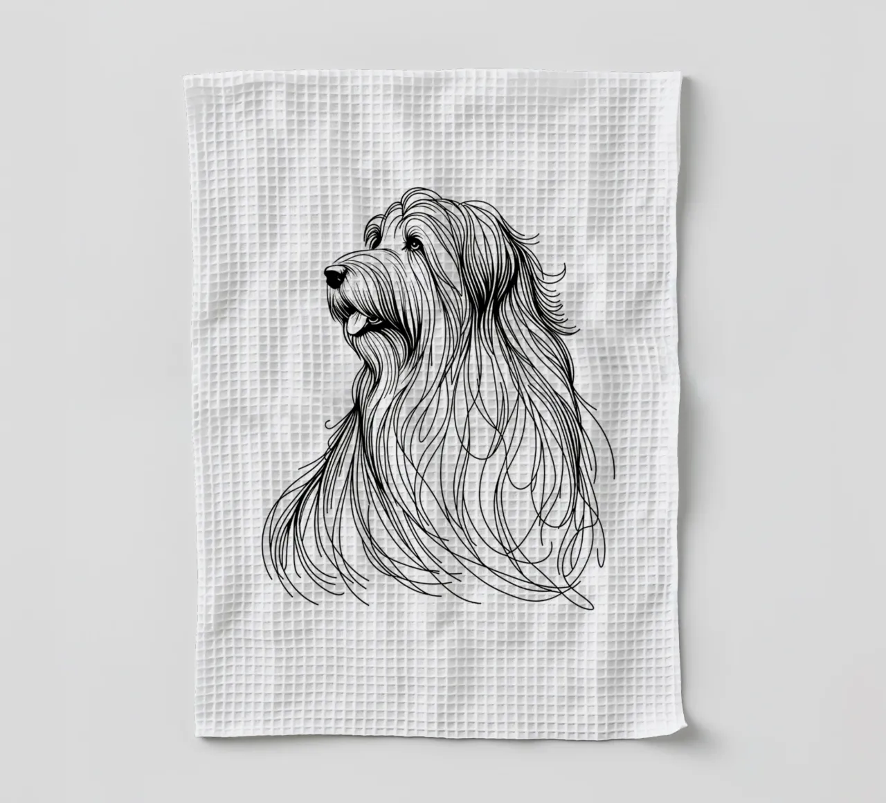 Collie Barbu Chien Dessin au trait torchon de WijdevenDesign