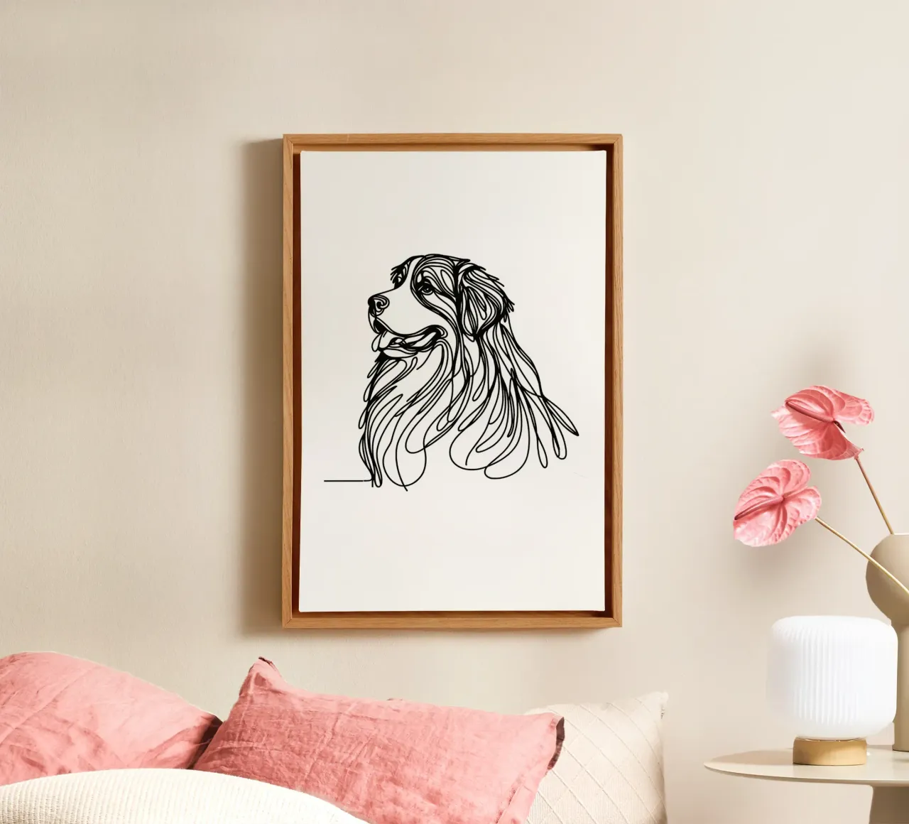Bouvier bernois Dessin au trait toile avec Caisse américaine de WijdevenDesign