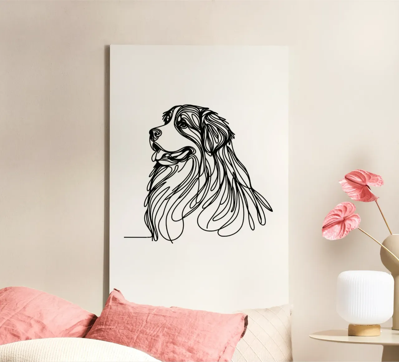 Bouvier bernois Dessin au trait toile avec Caisse américaine de WijdevenDesign