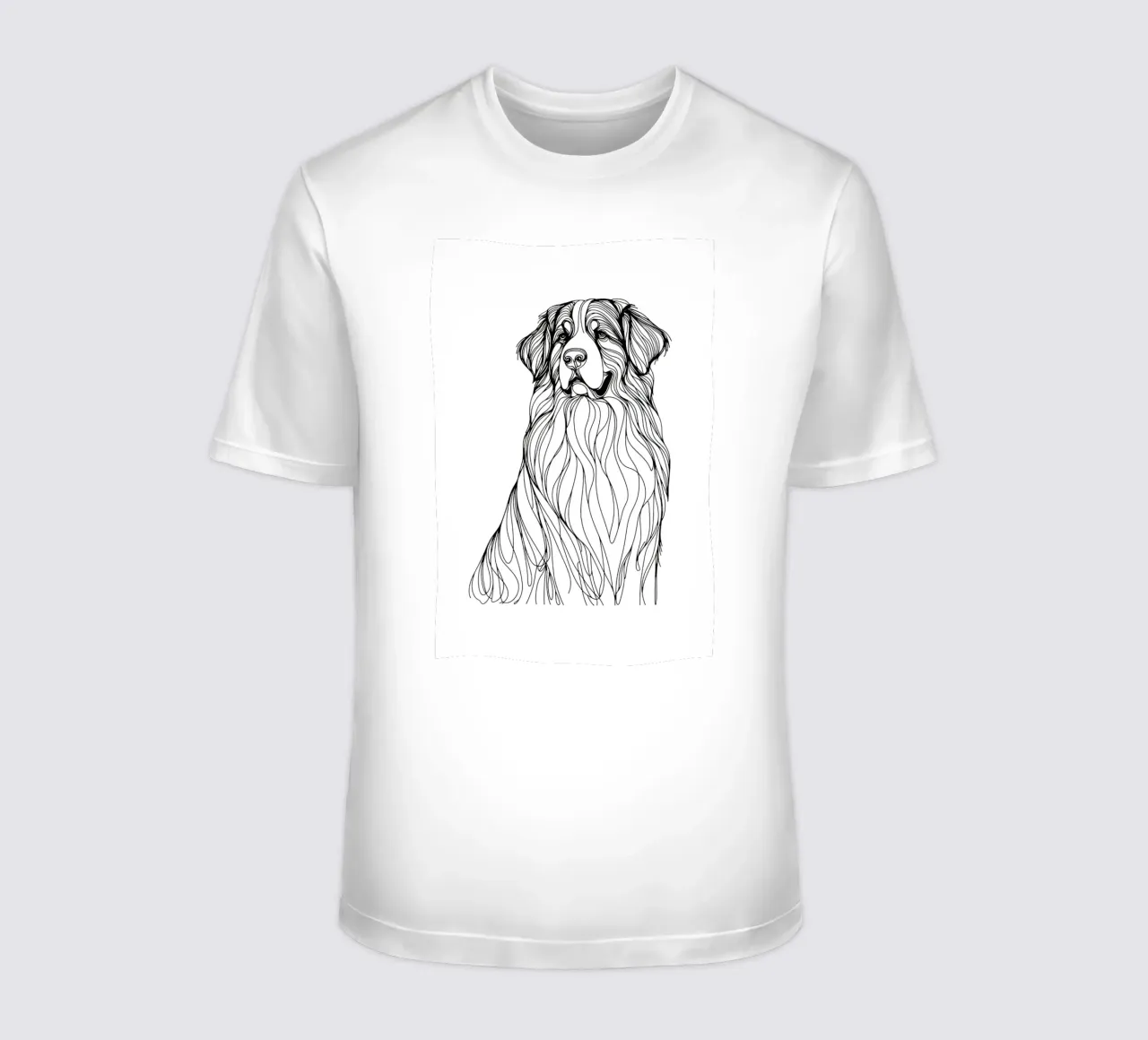 Bernese Mountain Dog Line Art Drawing t-shirt by WijdevenDesign