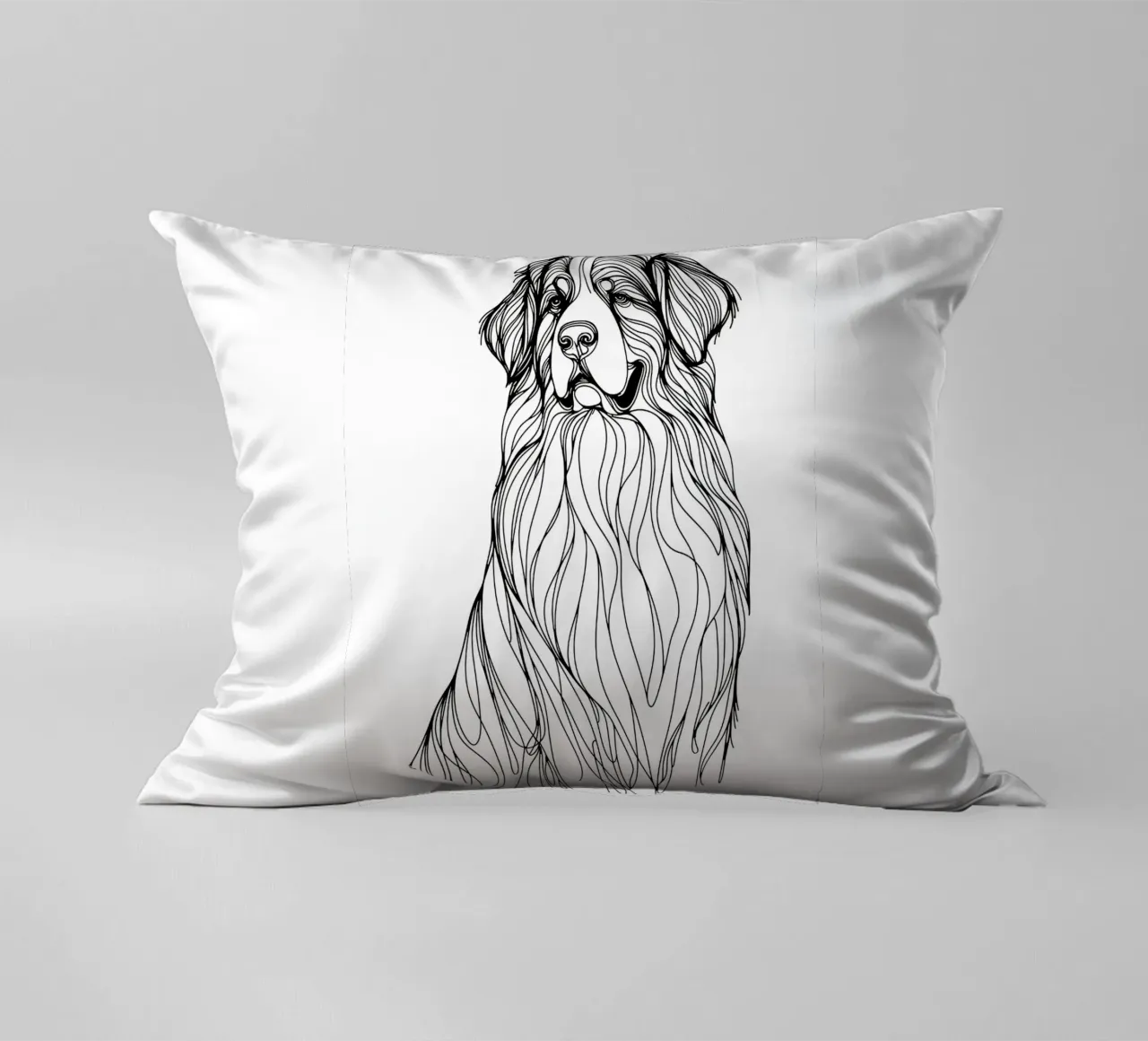 Bouvier bernois Dessin au trait coussin de WijdevenDesign