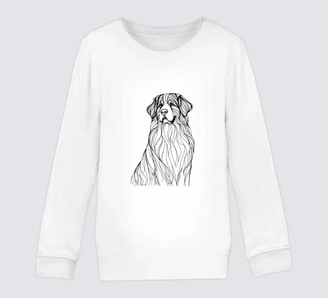 Bernese Mountain Dog Line Art Drawing kids sweatshirt by WijdevenDesign