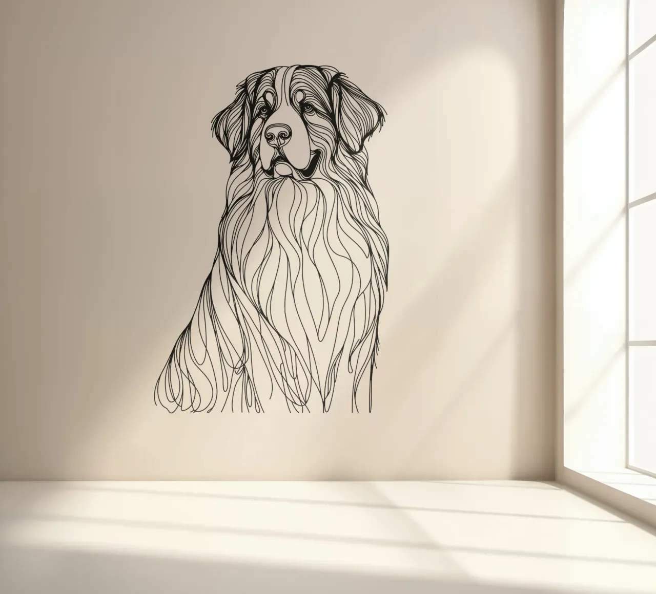Bernese Mountain Dog Line Art Drawing photo wallpaper by WijdevenDesign