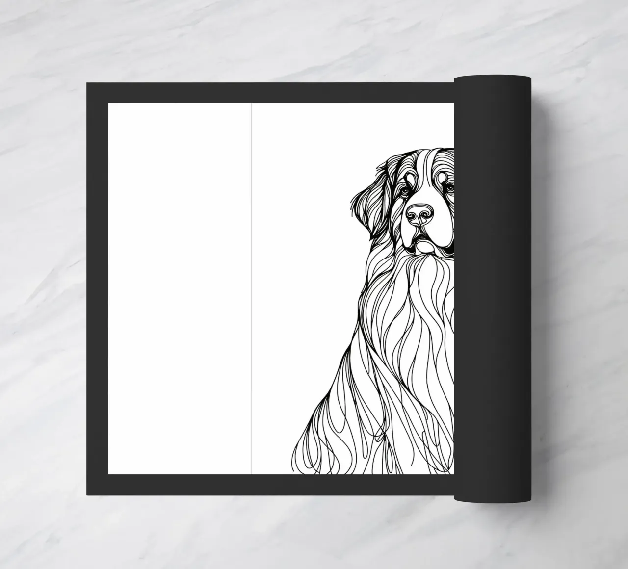 Bernese Mountain Dog Line Art Drawing doormat by WijdevenDesign