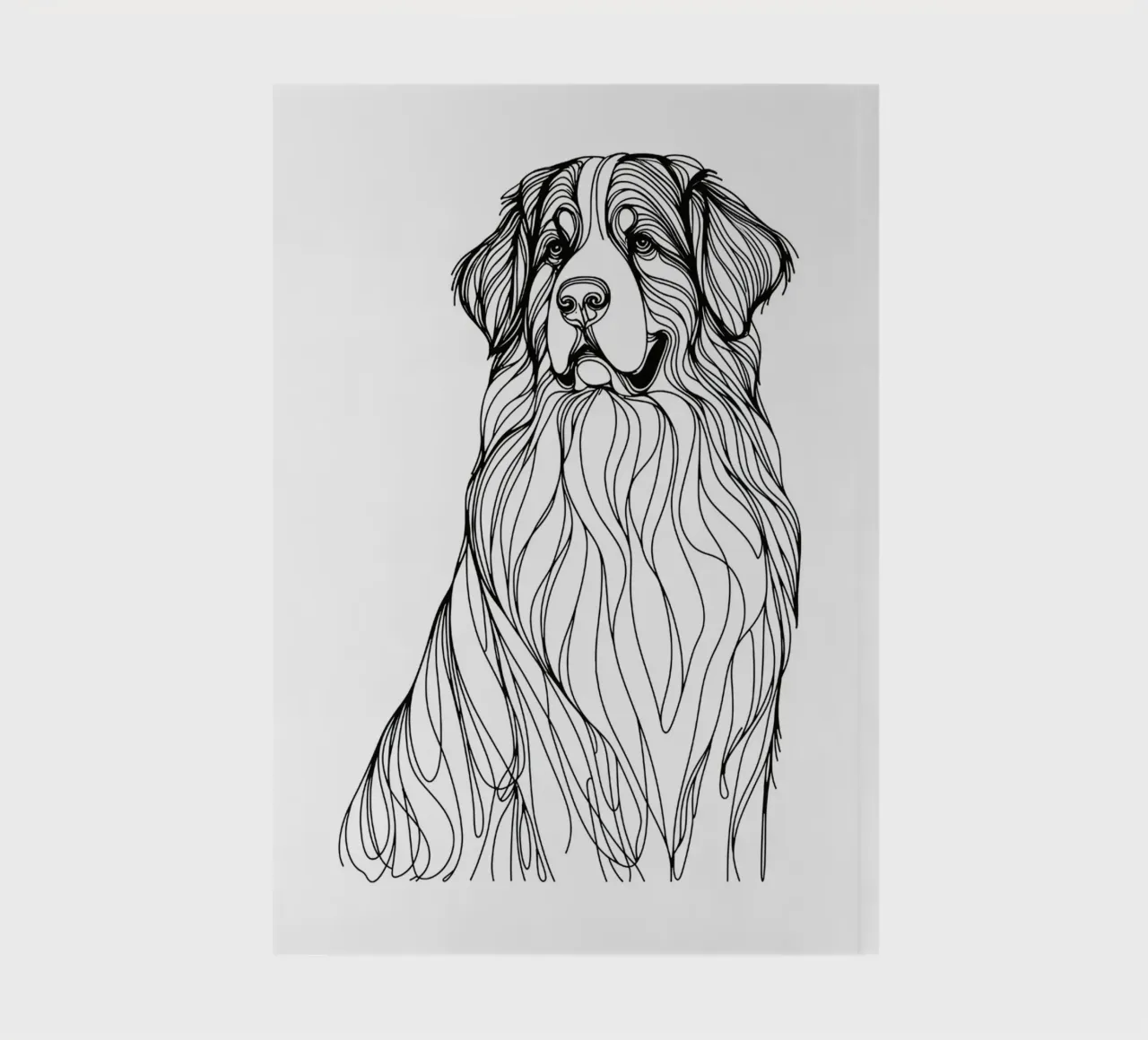 Bouvier bernois Dessin au trait carnet de notes de WijdevenDesign