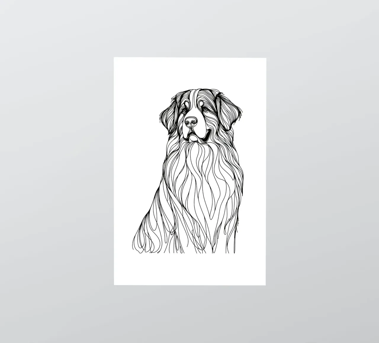 Bouvier bernois Dessin au trait autocollant de WijdevenDesign