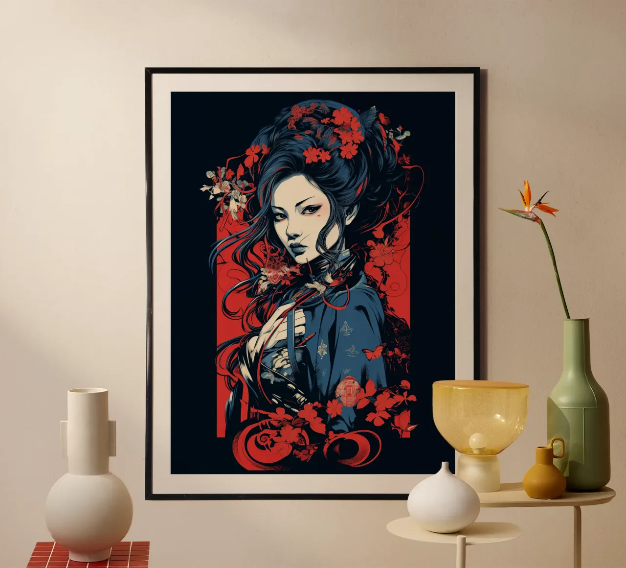 Mineko Geisha poster con telaio in alluminio da 2toastdesign